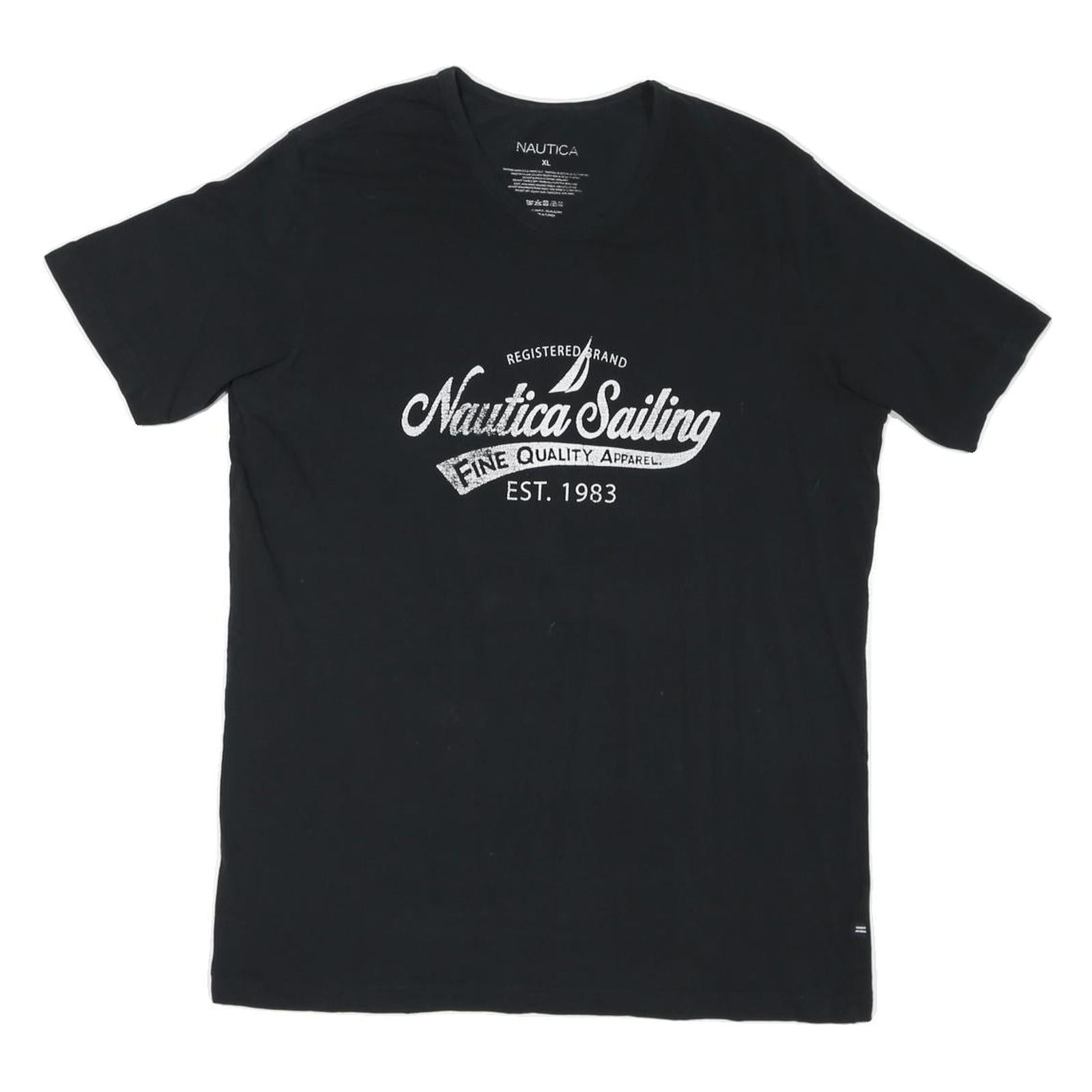 Buy NAUTICA Mens Black XL Graphic T-Shirt Short Sleeve Crew Neck Cotton Blend Refurbished - $19.49 NAUTICA Mens Black XL Graphic T-Shirt Short Sleeve Crew Neck Cotton Blend Refurbished - N/A refurbished available on Cerqular