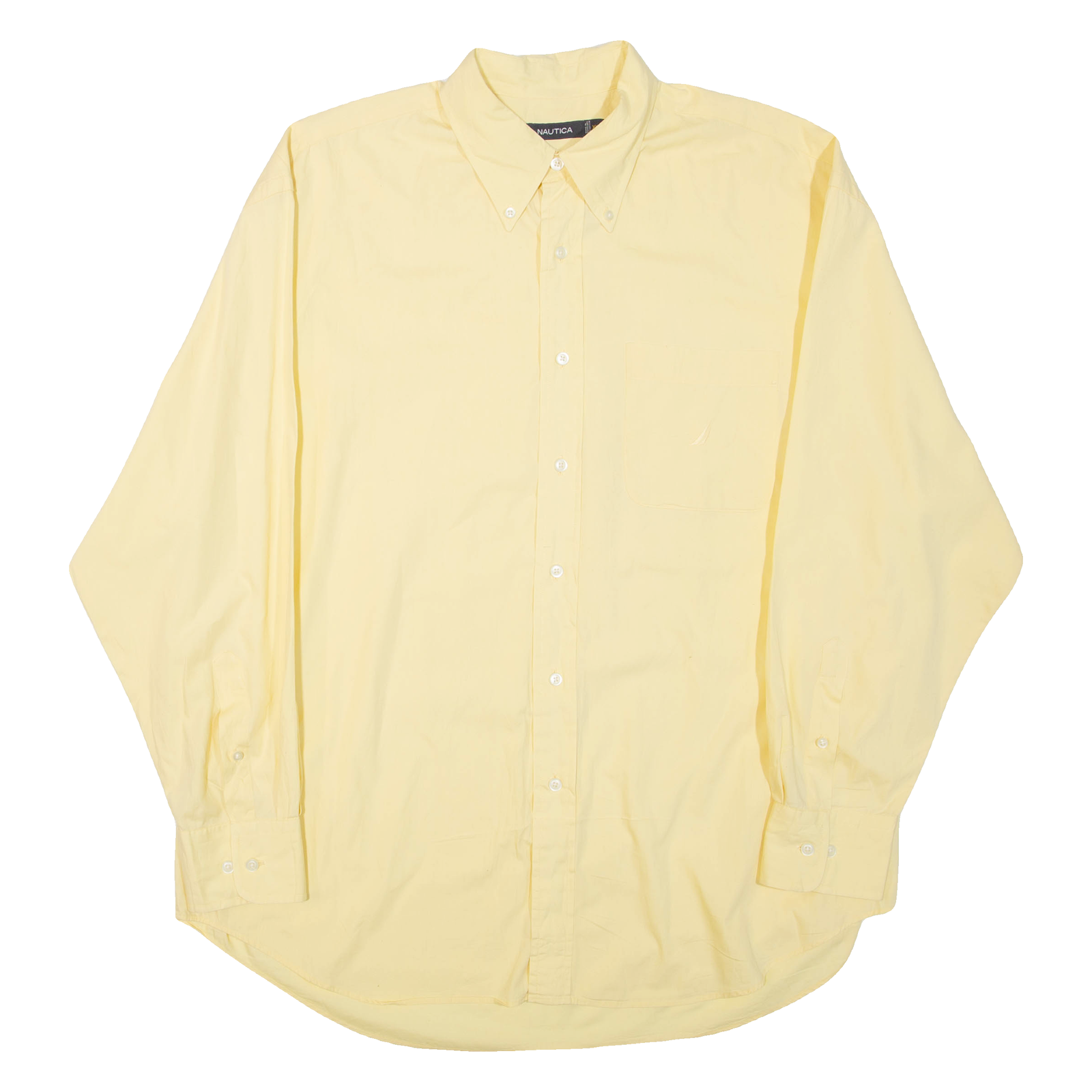 NAUTICA Mens Plain Shirt Yellow Long Sleeve XL Refurbished - N/A refurbished available on Cerqular