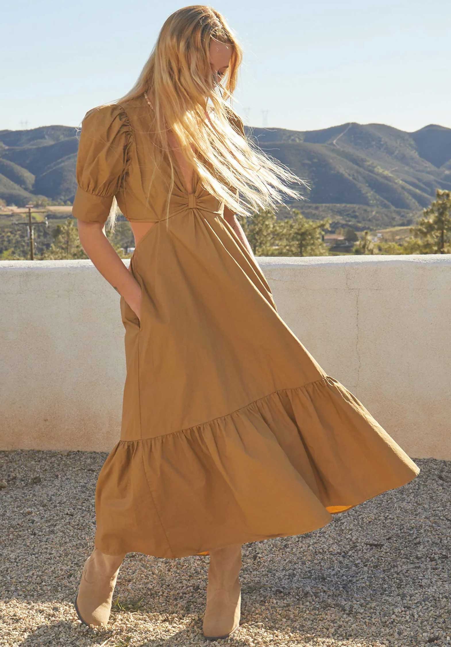 Dress X264125 Alexi Khaki-Gold | Color: KHAKI GOLD | Size: M Refurbished - N/A (I could not find a well-known brand with this name refurbished available on Cerqular