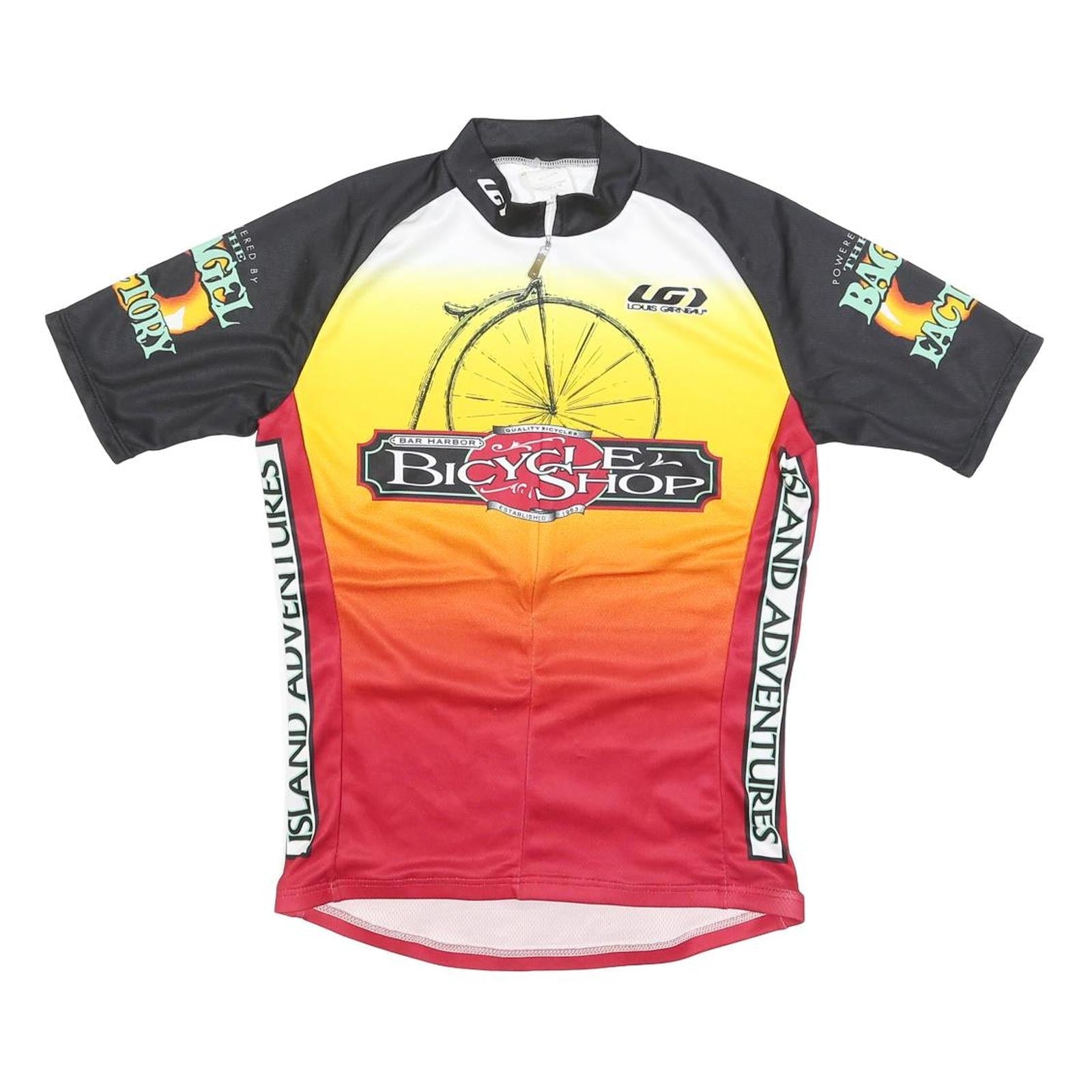 Mens Black Yellow & Red Bicycle Shop Cycling Jersey S Short Sleeve Zip Neck Refurbished - N/A refurbished available on Cerqular