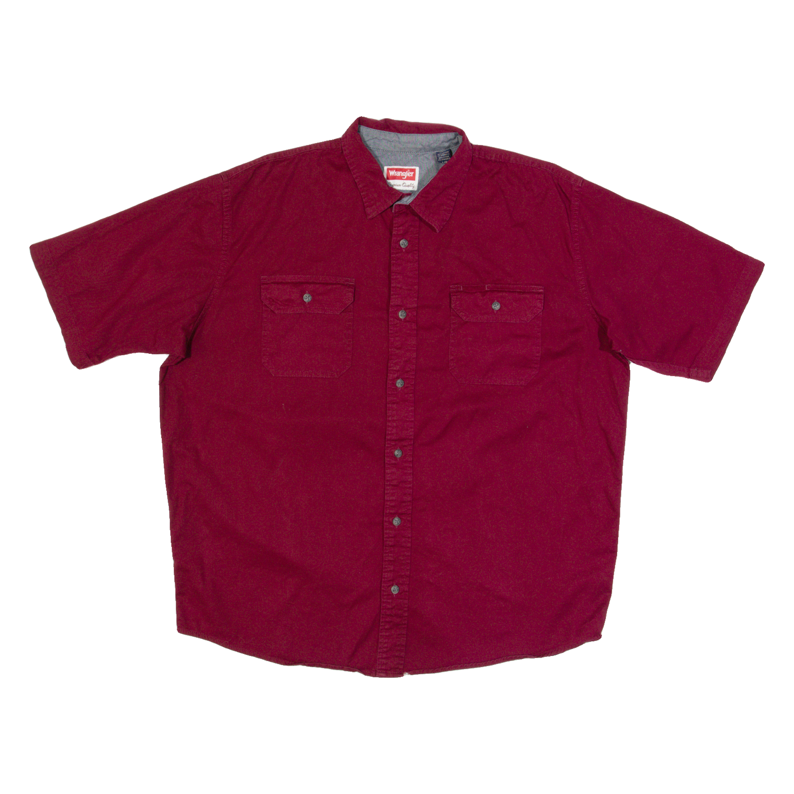 WRANGLER Mens Plain Shirt Maroon L Refurbished - N/A refurbished available on Cerqular