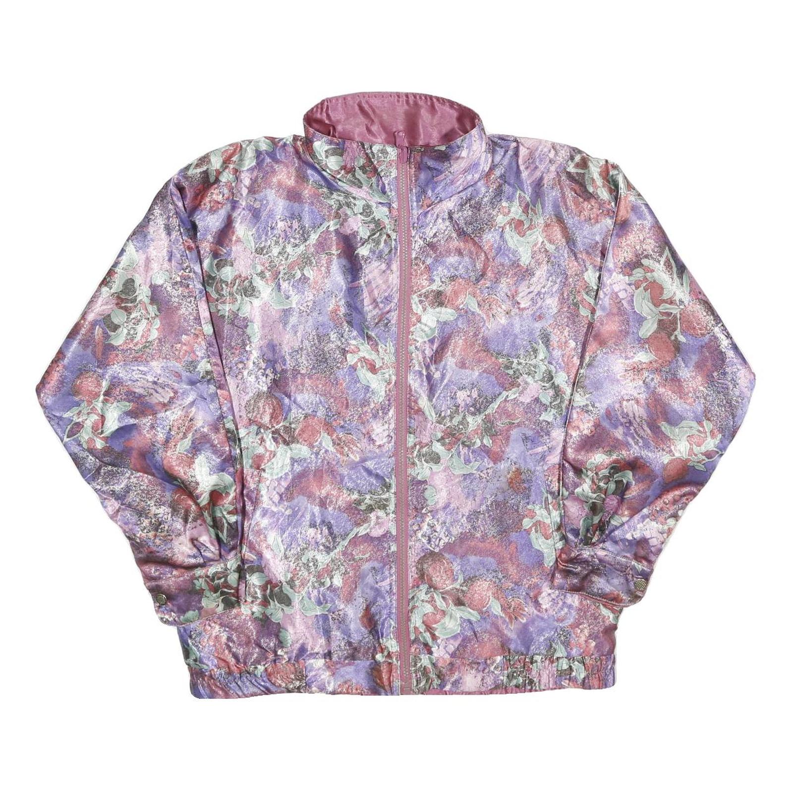LAFAEL Womens Pink & Purple Floral Polyester Jacket XS Woven Zip Reversible Refurbished - N/A refurbished available on Cerqular