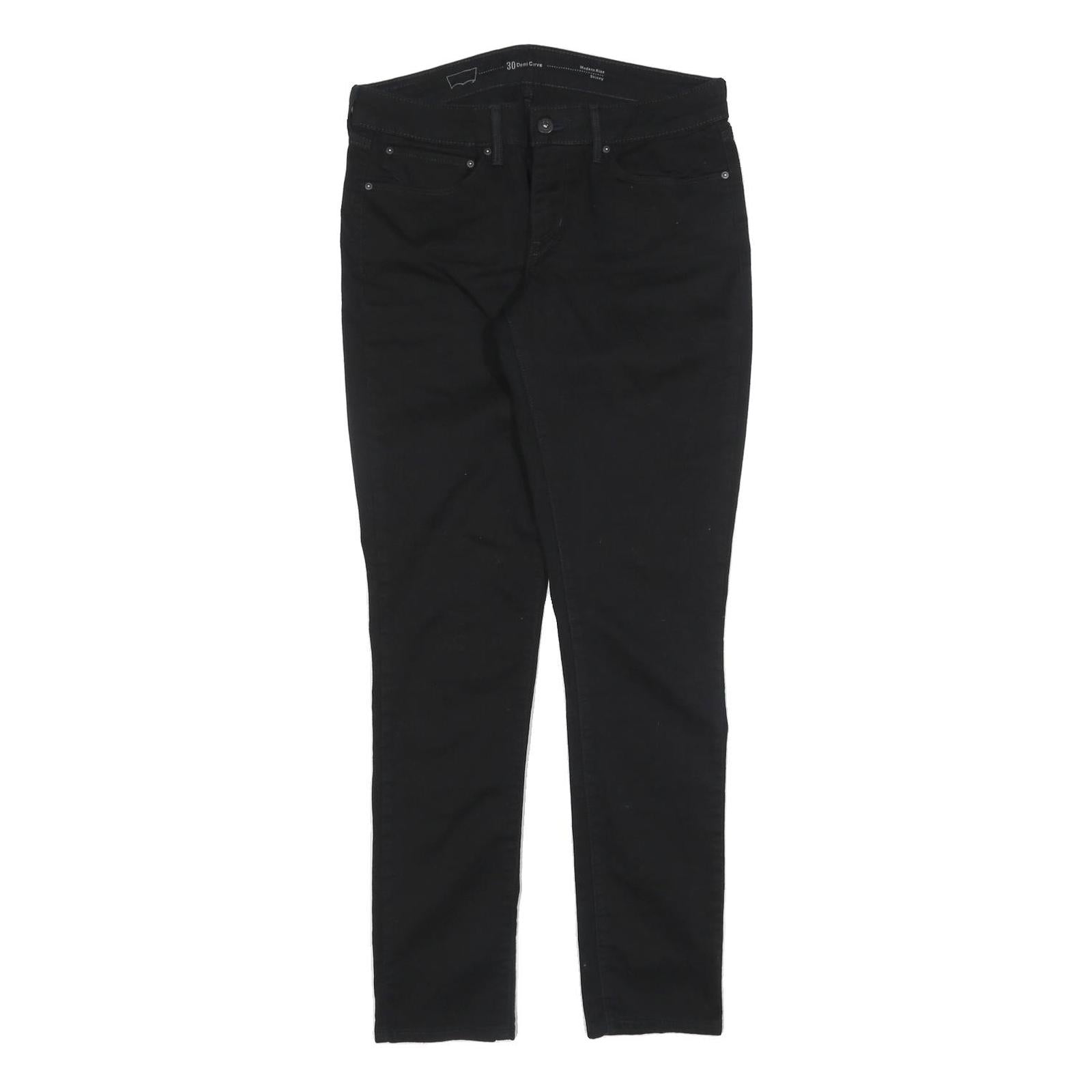 LEVI'S Womens Slim Black Denim Cotton Blend Zip Jeans W30 L32 Stylish Comfort Refurbished - N/A refurbished available on Cerqular