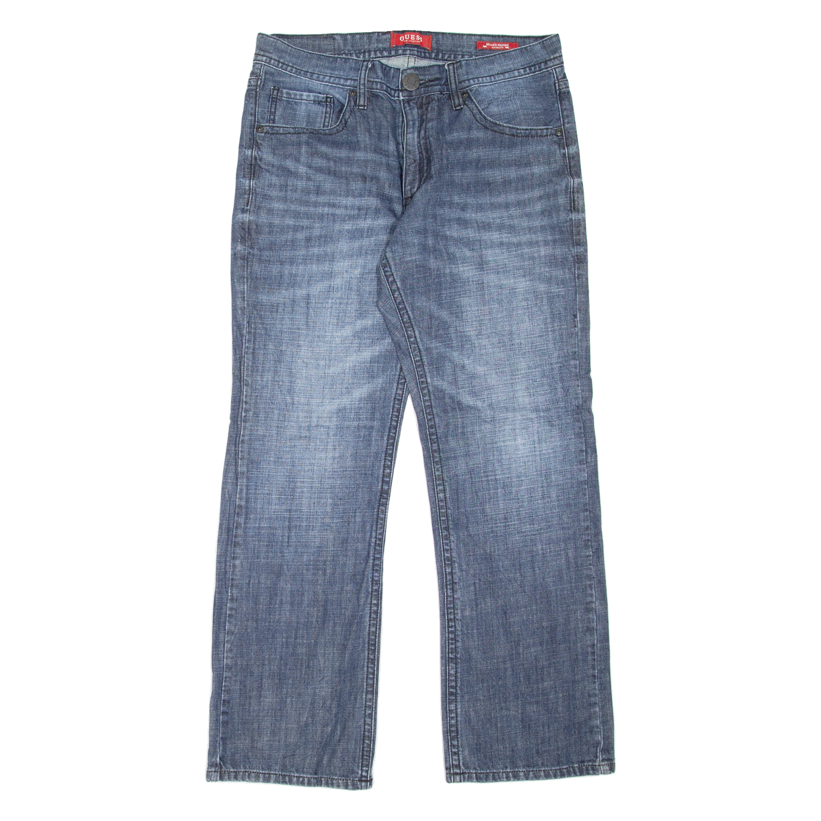 GUESS Rowland Fit Mens Jeans Blue Relaxed Skinny Stone Wash W31 L28 Refurbished - N/A refurbished available on Cerqular
