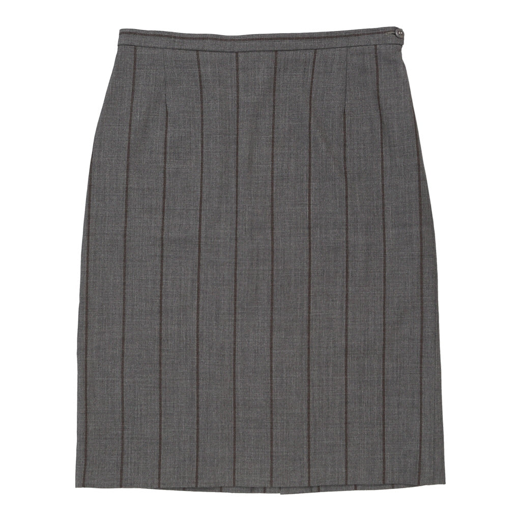 Iceberg Striped Pencil Skirt - 31W UK 12 Grey Wool Blend Refurbished - Thrifted (note: this is a term often used to describe second- refurbished available on Cerqular