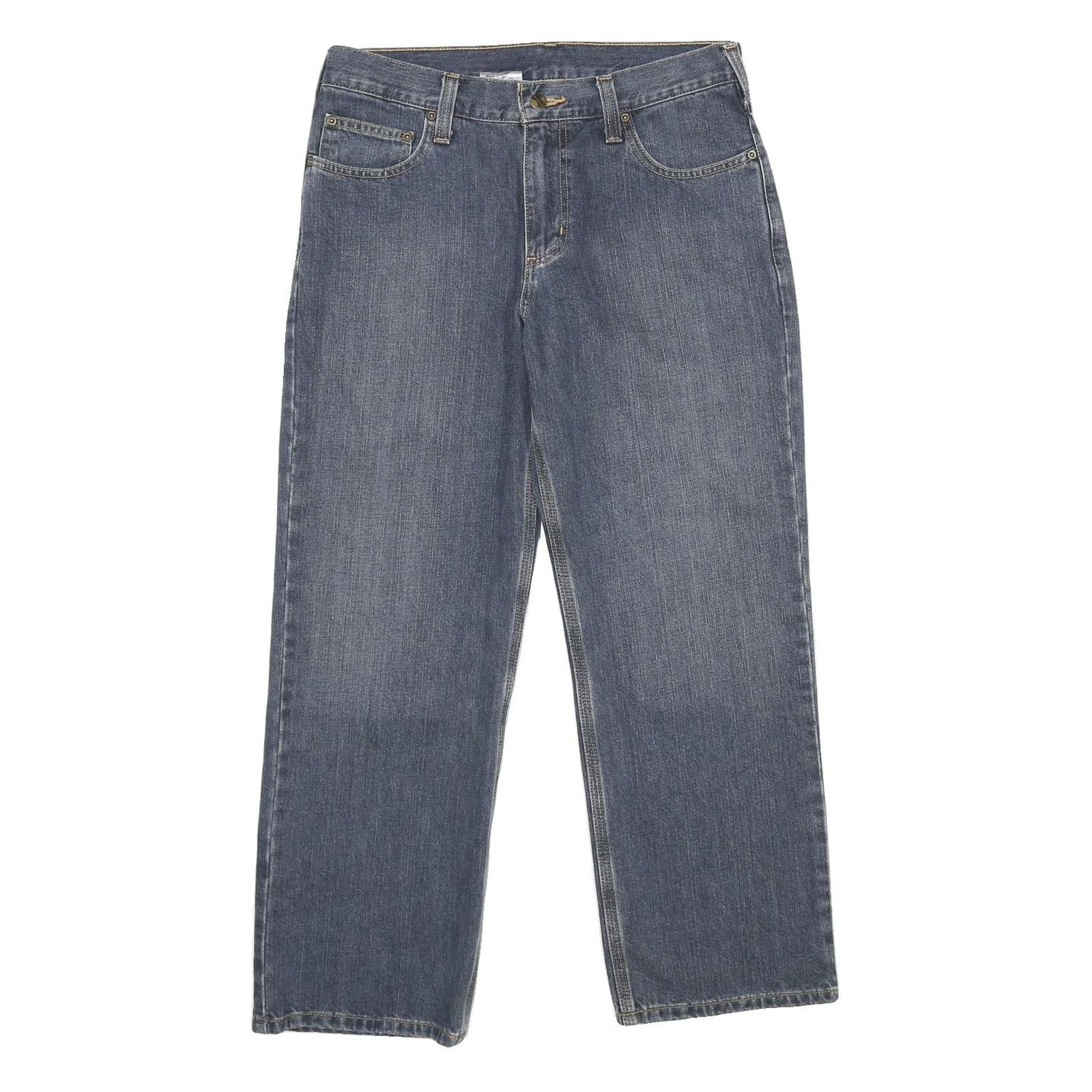 CARHARTT Mens Blue Relaxed Straight Denim Light W31 L28 Zip Cotton Blend Jeans Refurbished - N/A refurbished available on Cerqular