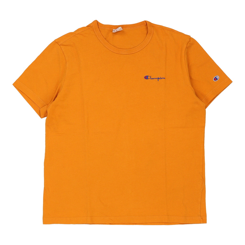 Champion T-Shirt - XL Yellow Cotton Refurbished - Thrifted (note: this is a term often used to describe second- refurbished available on Cerqular