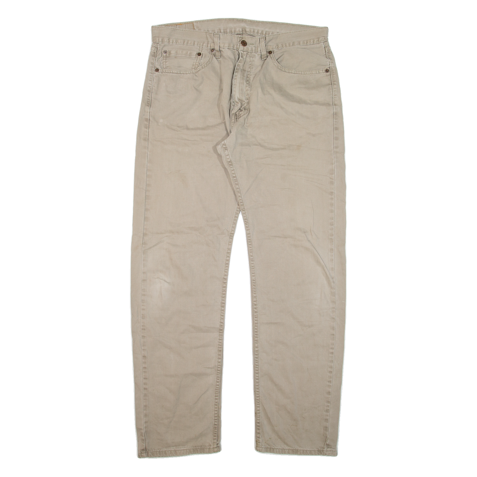 LEVI'S 505 Mens Trousers Beige Regular Straight W36 L34 Refurbished - N/A refurbished available on Cerqular