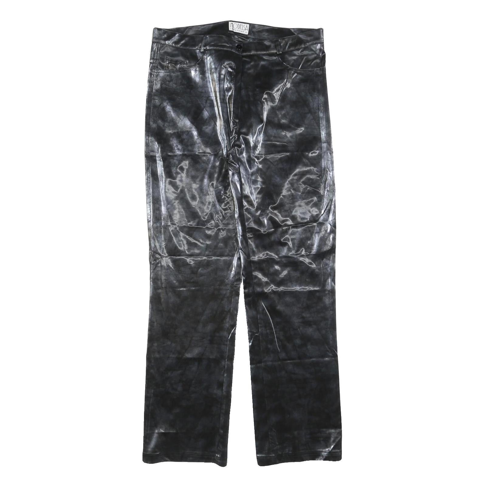 MODELSA Womens Polyester Blend Black Regular Straight Trousers W34 L32 Zip Refurbished - N/A refurbished available on Cerqular