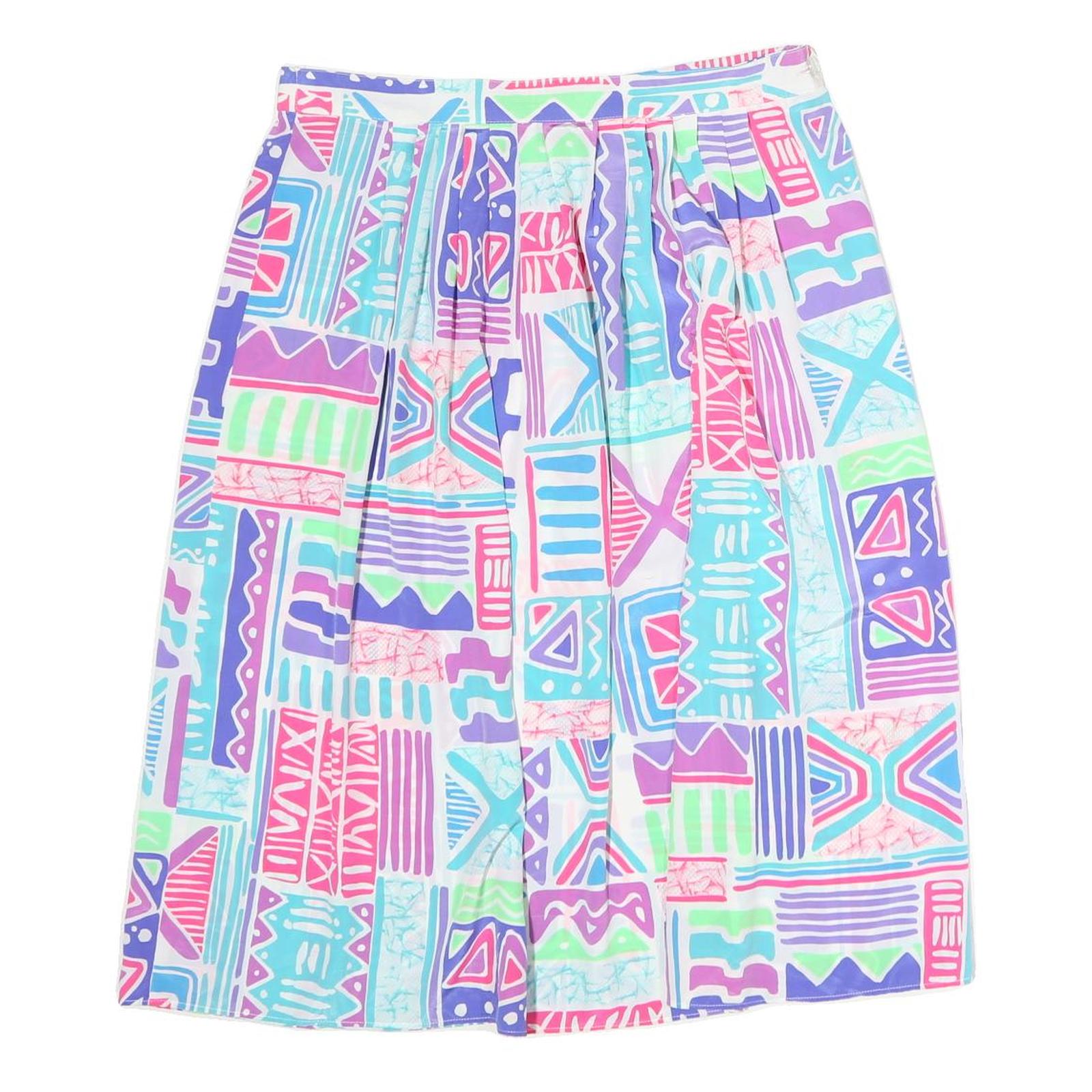 Buy Womens Multi Colour Abstract Print Pleated Knee Length Polyester Skirt M Summer Refurbished - $19.49 Womens Multi Colour Abstract Print Pleated Knee Length Polyester Skirt M Summer Refurbished - N/A refurbished available on Cerqular