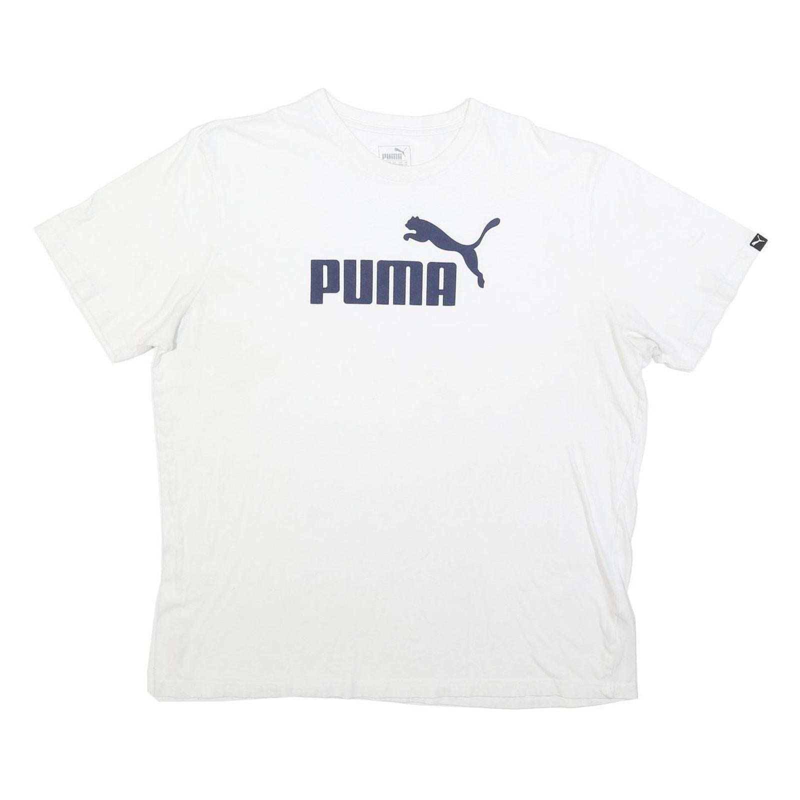PUMA Mens White Graphic T-Shirt 2XL Short Sleeve Crew Neck Cotton Blend Logo Refurbished - N/A refurbished available on Cerqular
