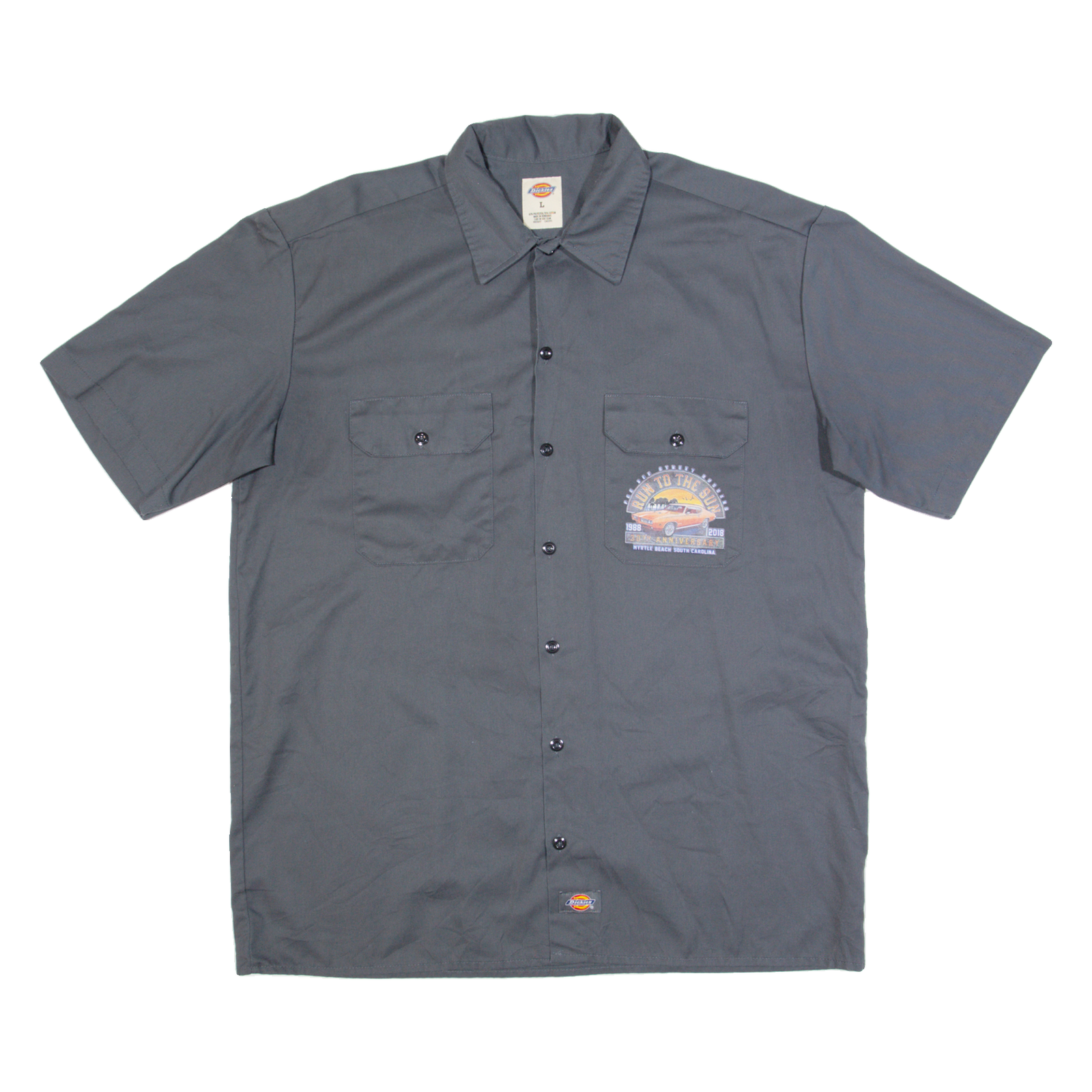 DICKIES Run To The Sun Mens Worker Shirt Grey L Refurbished - N/A refurbished available on Cerqular