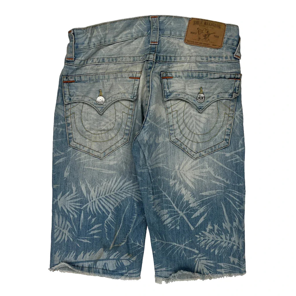 True Religion Denim Shorts - 31W 11L Light Wash Denim Refurbished - Thrifted (note: this is a term often used to describe second- refurbished available on Cerqular