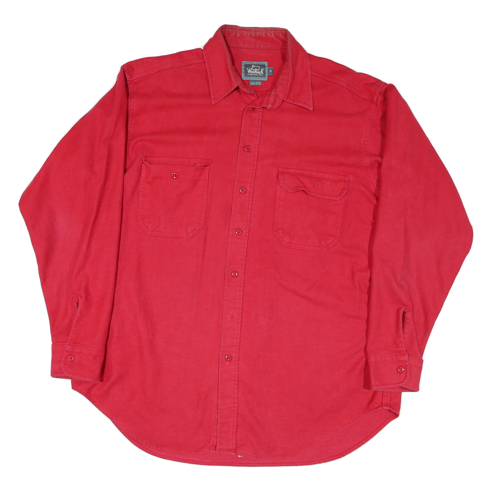 WOOLRICH Mens Red Cotton Blend Shirt XL Casual Button Up Pocketed Refurbished - N/A refurbished available on Cerqular