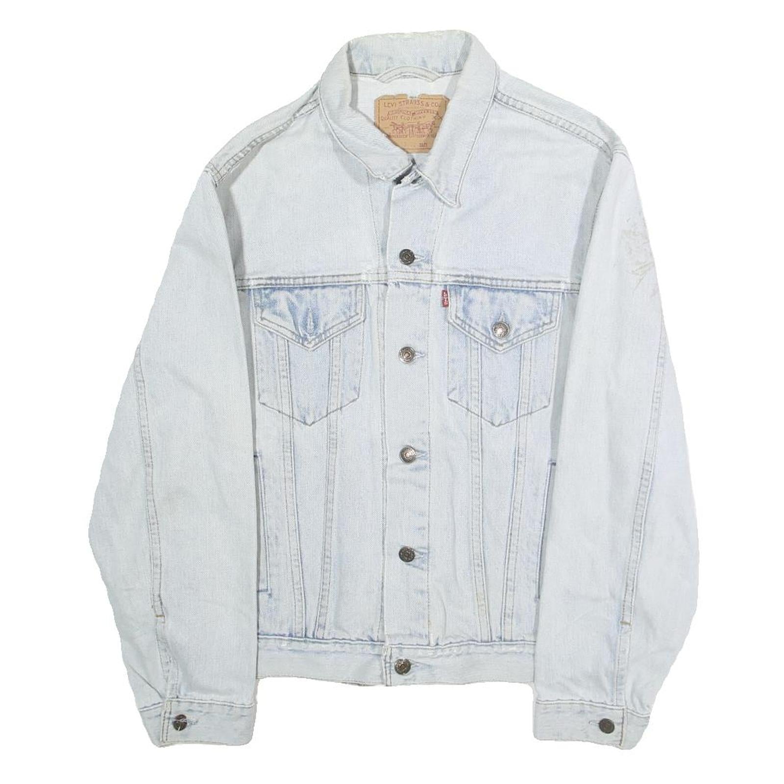 LEVI'S Mens Blue Denim Jacket M Cotton Classic Button Closure Casual Outerwear Refurbished - N/A refurbished available on Cerqular