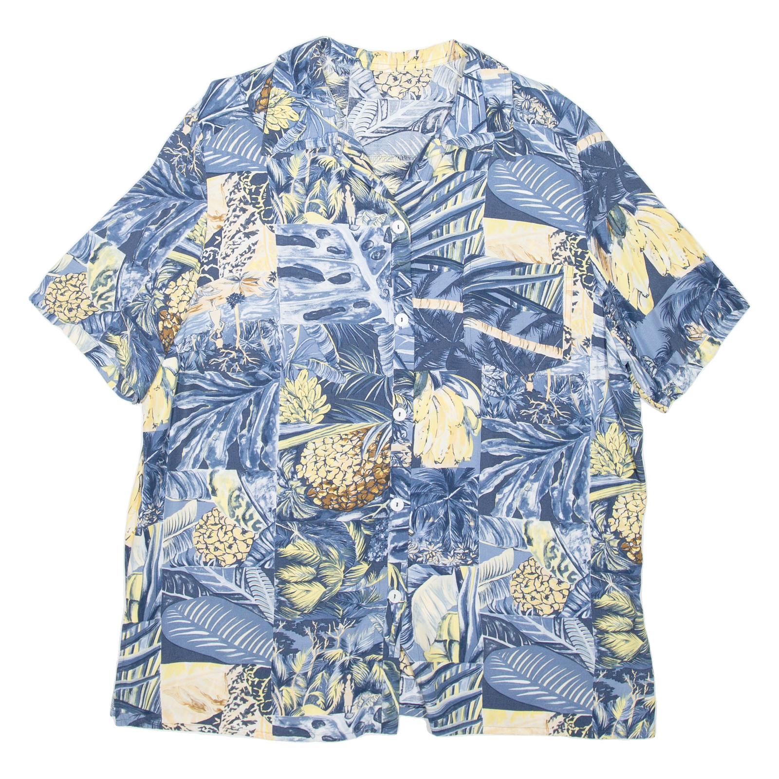 Womens Hawaiian Shirt Blue Viscose Crazy Pattern XL Refurbished - N/A refurbished available on Cerqular