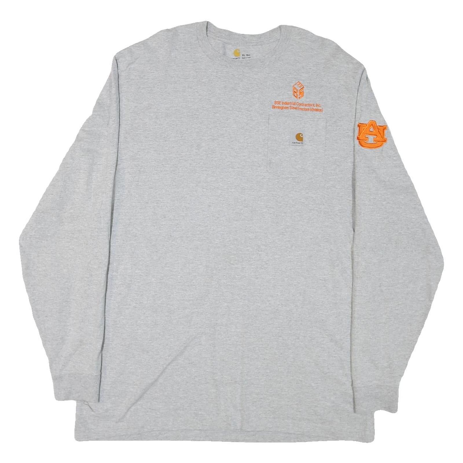CARHARTT Mens Grey XL Long Sleeve Crew Neck Logo Workwear Cotton Blend T-Shirt Refurbished - N/A refurbished available on Cerqular