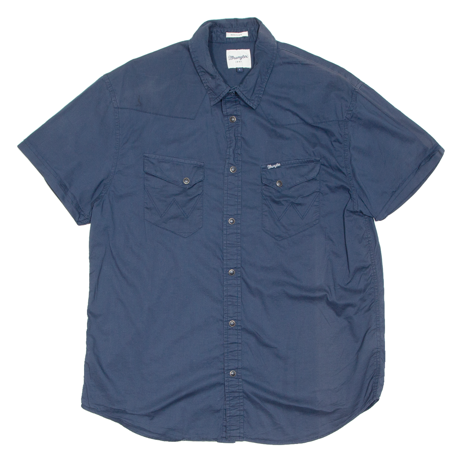 WRANGLER Womens Plain Shirt Blue L Refurbished - N/A refurbished available on Cerqular