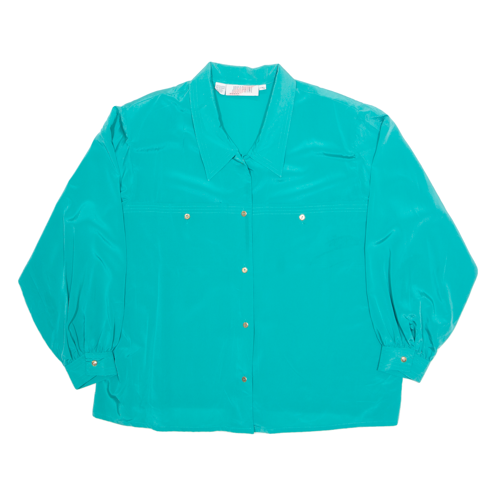 JOSEPHINE Womens Shirt Blue Collared Long Sleeve 90s 3XL Refurbished - N/A refurbished available on Cerqular
