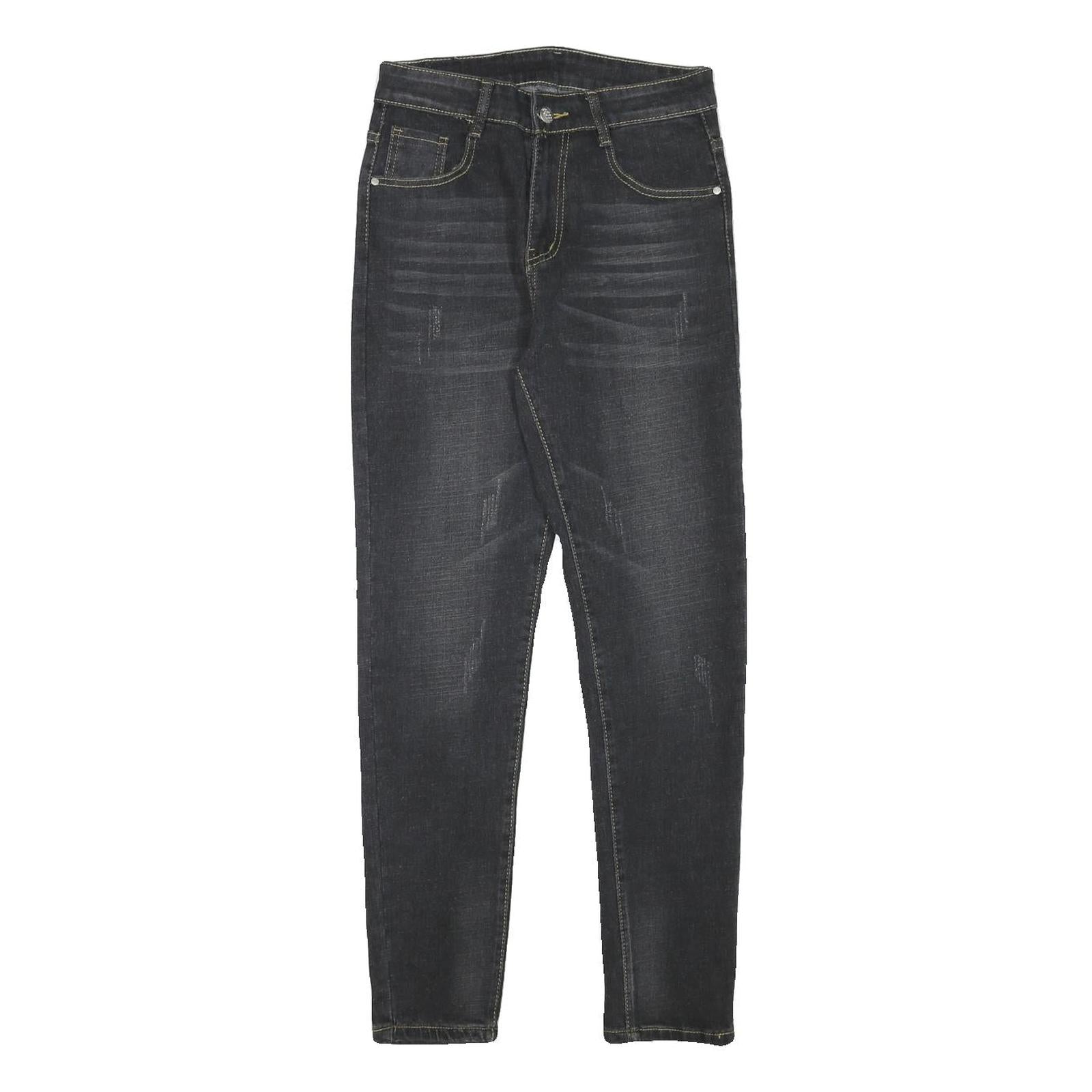Womens Slim Fit Black Denim Slim Jeans W27 L26 Stylish Cotton Blend Zip Closure Refurbished - N/A refurbished available on Cerqular