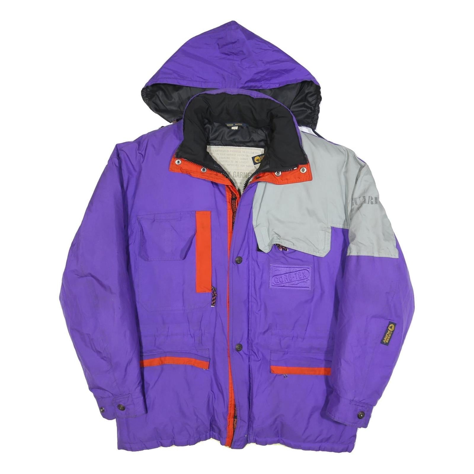 CLESSE PIUMINI Mens Purple & Grey Outdoor Jacket L Polyester Blend Zip Hooded Refurbished - N/A refurbished available on Cerqular