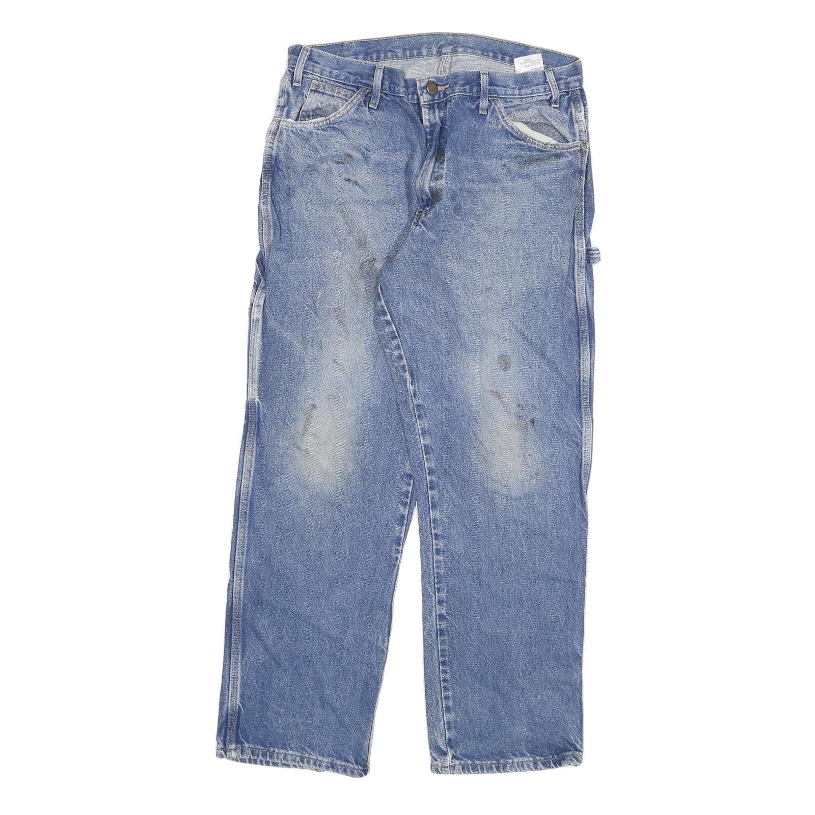 DICKIES Mens Regular Blue Denim Jeans W34 L30 Classic Cotton Blend Zip Casual Refurbished - N/A refurbished available on Cerqular