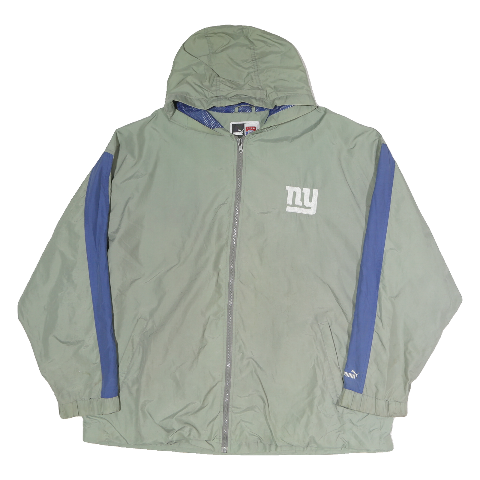 PUMA Mens Grey & Blue Giants Hooded Zip Jacket XL Polyester Sportswear Casual Refurbished - N/A refurbished available on Cerqular