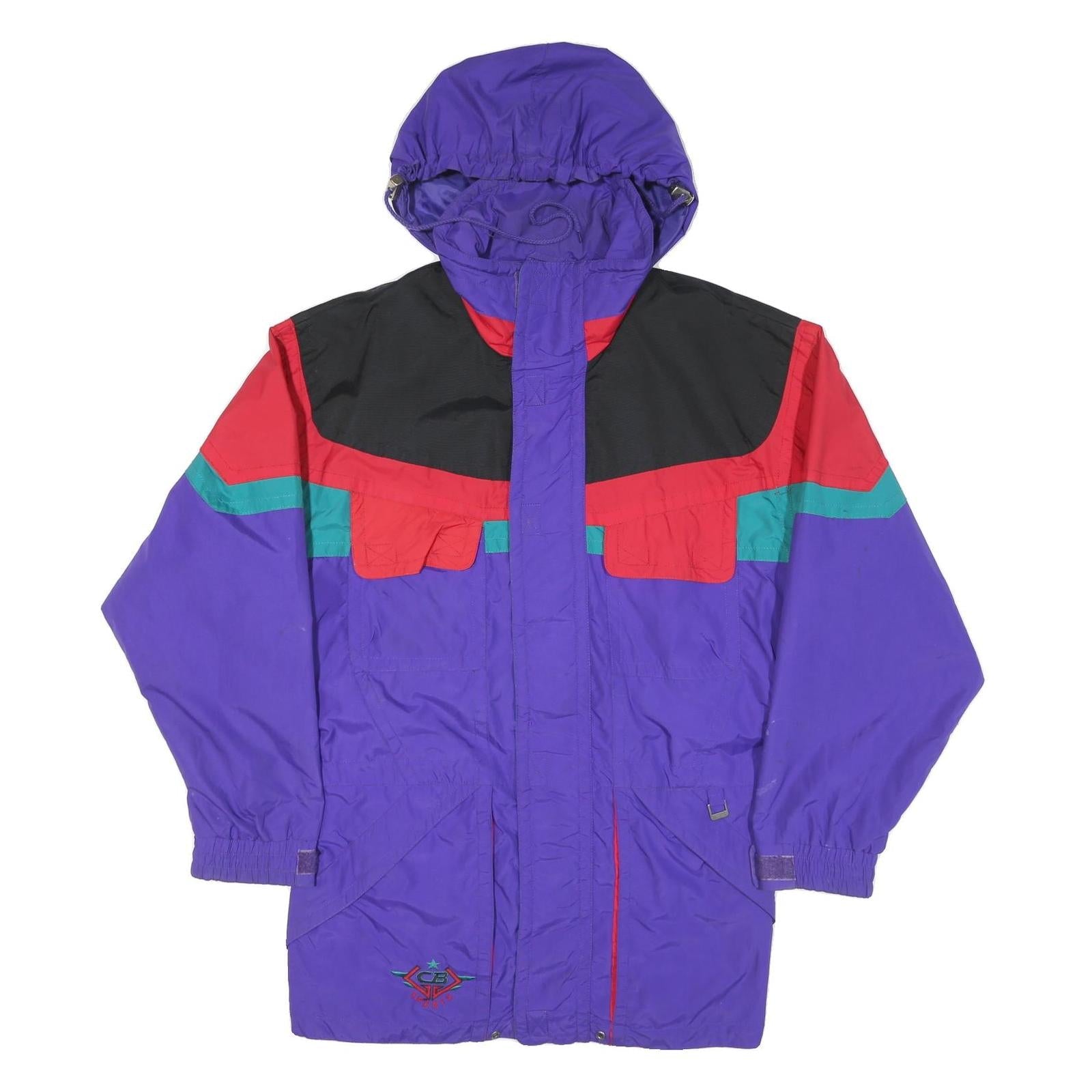 CB SPORTS Mens Purple Red & Green Outdoor Jacket M Polyester Blend Zip Hooded Refurbished - N/A refurbished available on Cerqular