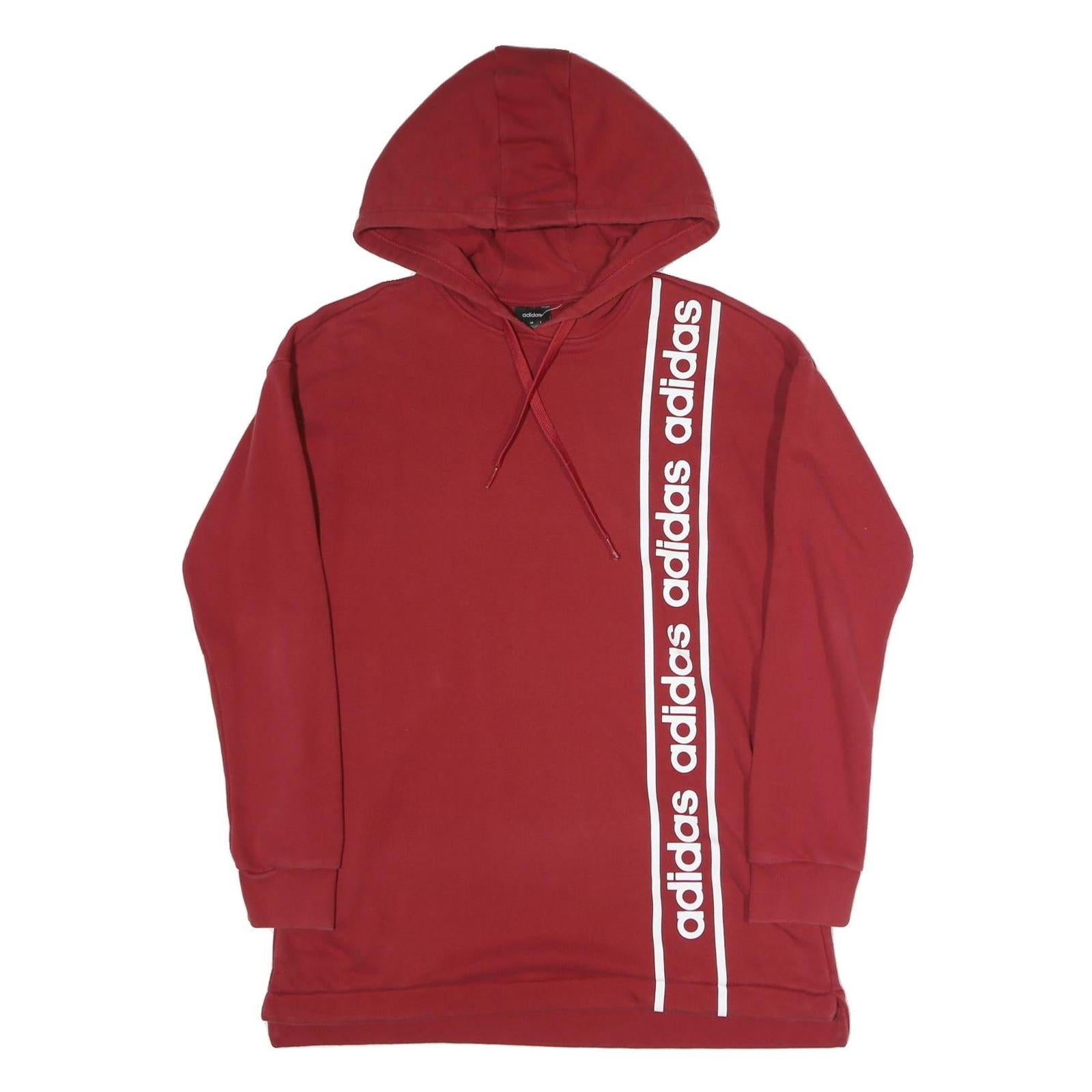 ADIDAS Womens Red Pullover Hoodie S Cotton Blend Casual Sportswear Refurbished - N/A refurbished available on Cerqular