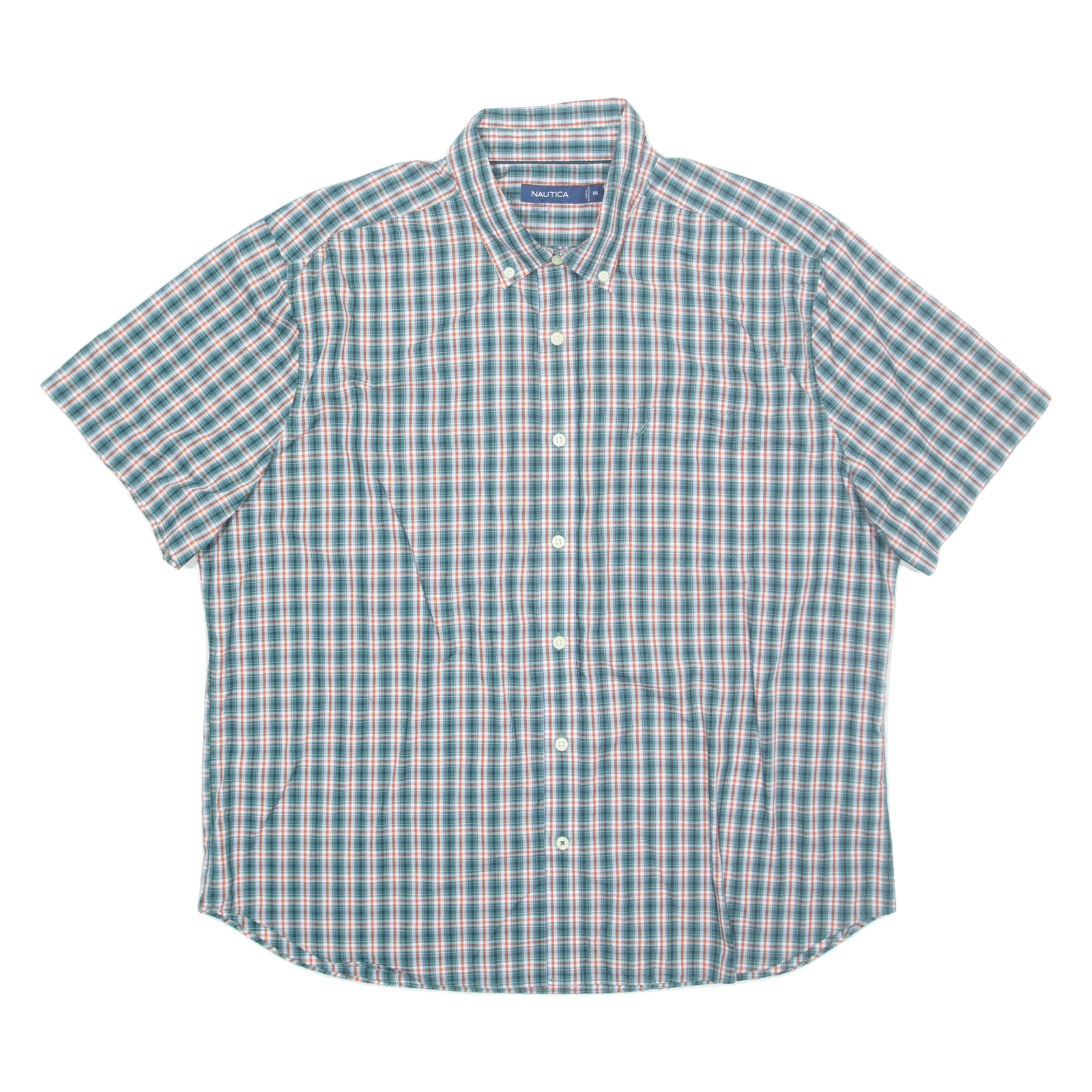 NAUTICA Mens Shirt Green Check 2XL Refurbished - N/A refurbished available on Cerqular