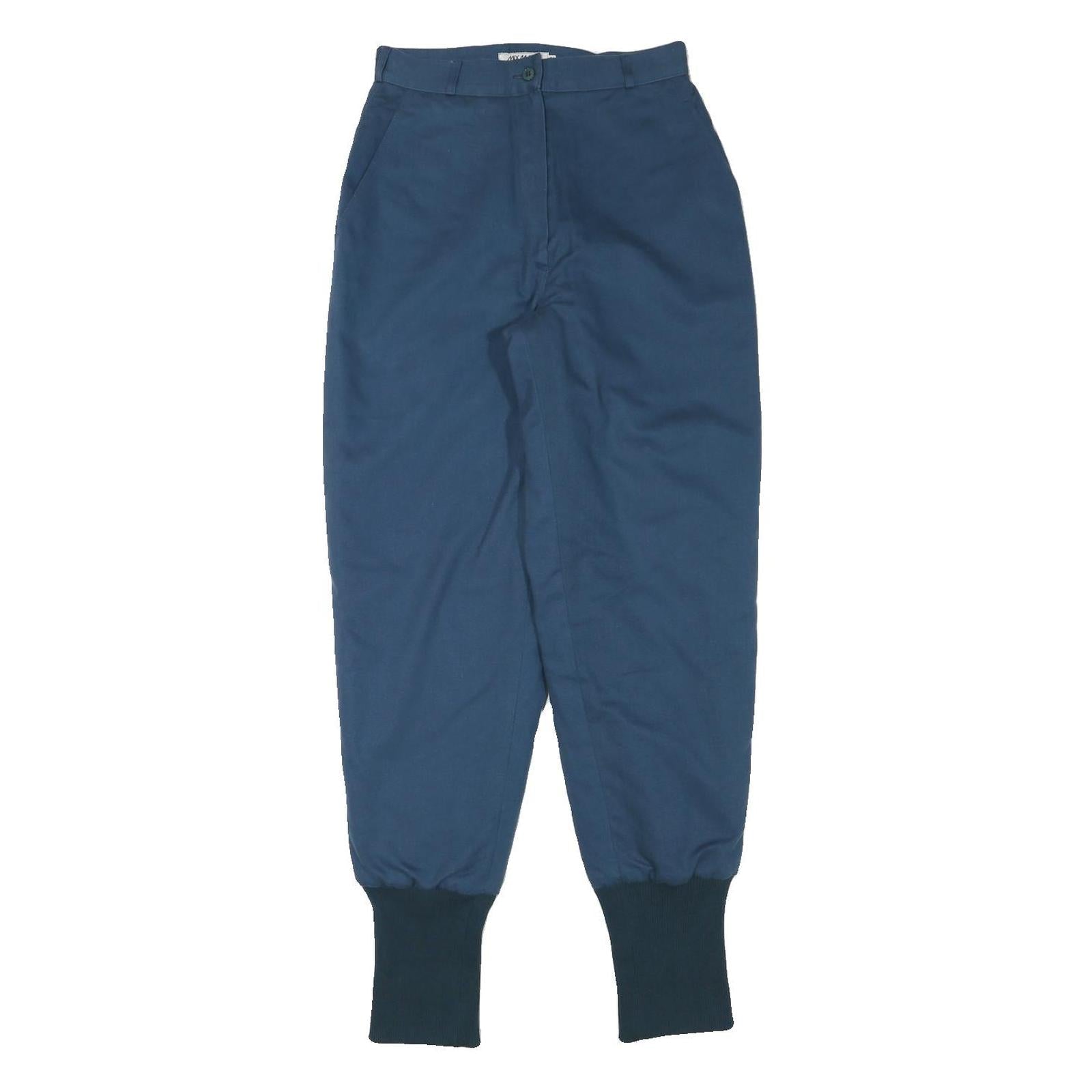 MIX AND MATCH Womens Relaxed Blue Polyester Blend Woven Trousers W26 L31 Cuffed Refurbished - N/A refurbished available on Cerqular