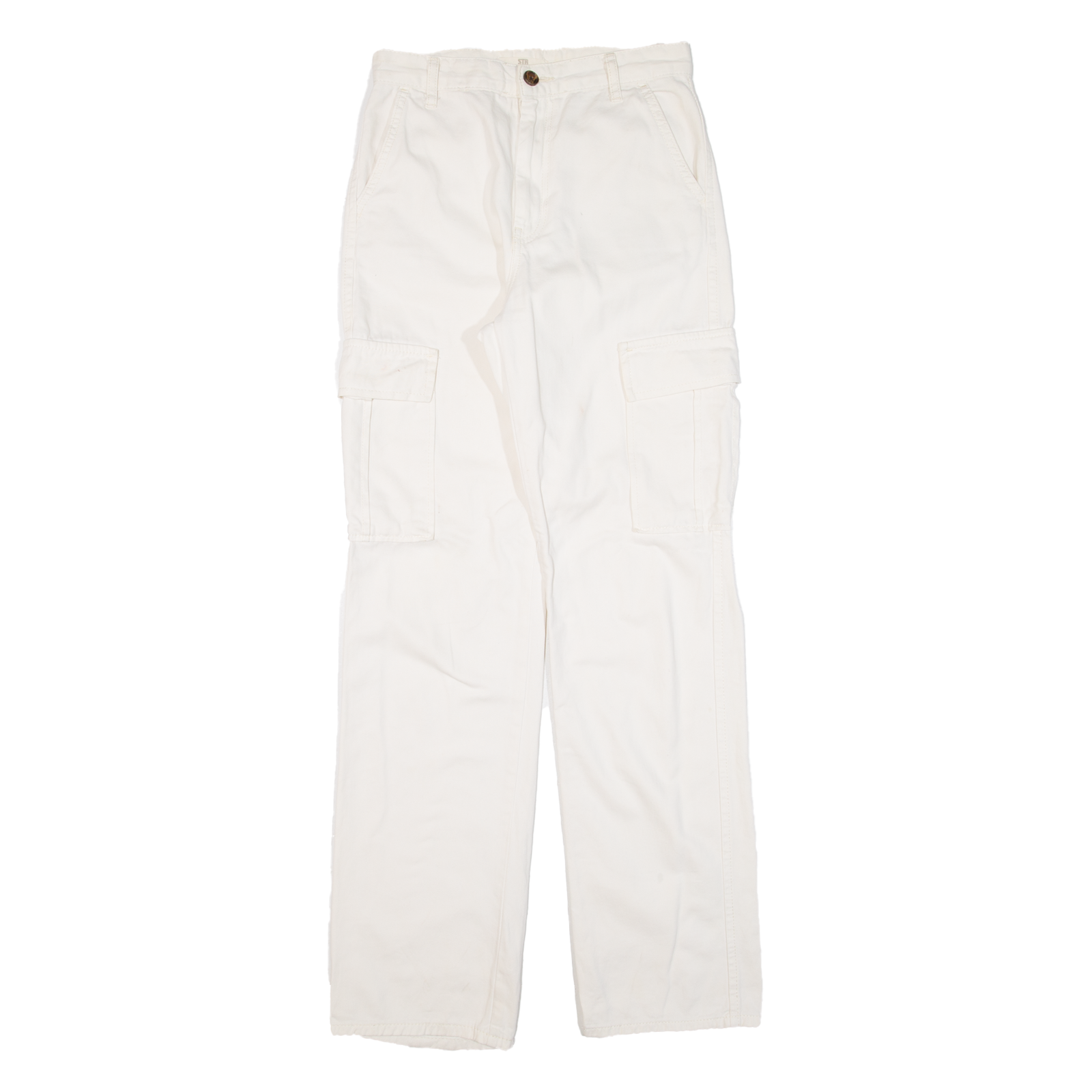 STR Cargo Womens Trousers Cream Regular Straight W26 L30 Refurbished - N/A refurbished available on Cerqular