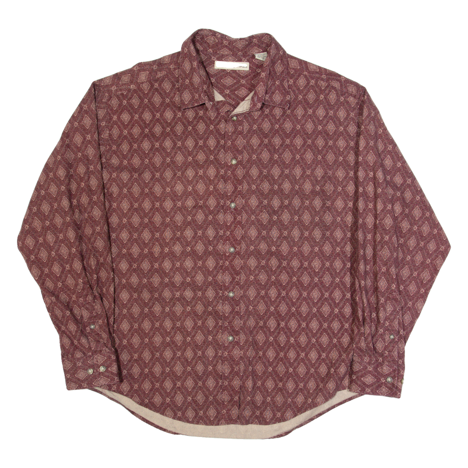 MUNSINGWEAR Mens Shirt Maroon Crazy Pattern Long Sleeve XL Refurbished - N/A refurbished available on Cerqular