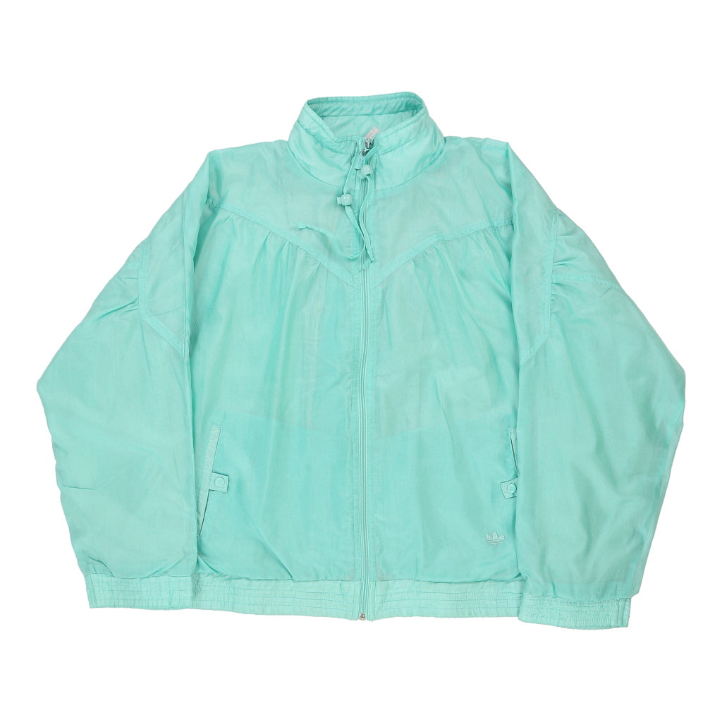 Adidas Jacket - Large Blue Nylon Refurbished - Thrifted (note: this is a term often used to describe second- refurbished available on Cerqular