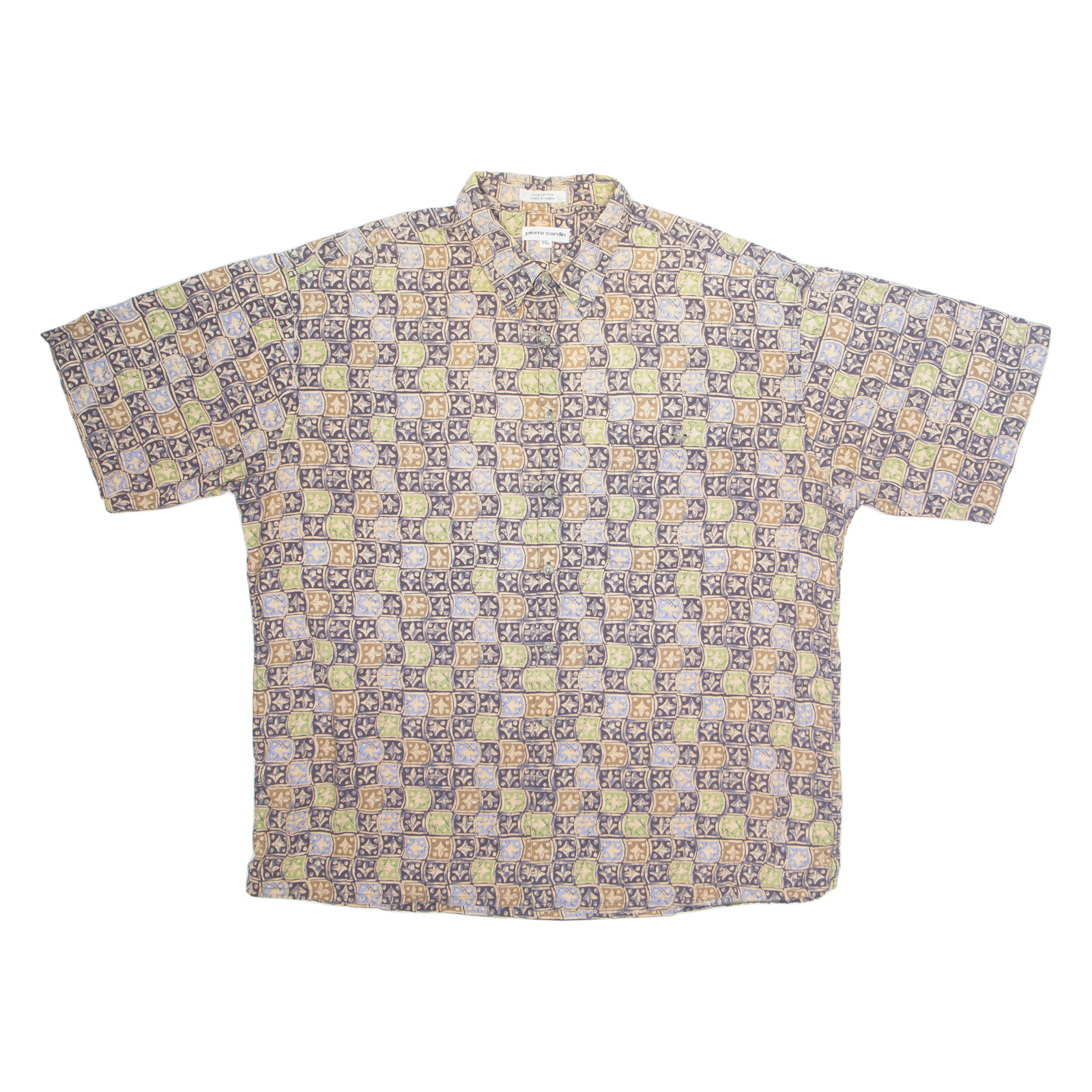 PIERRE CARDIN Mens Shirt Beige Colourblock 2XL Refurbished - N/A refurbished available on Cerqular