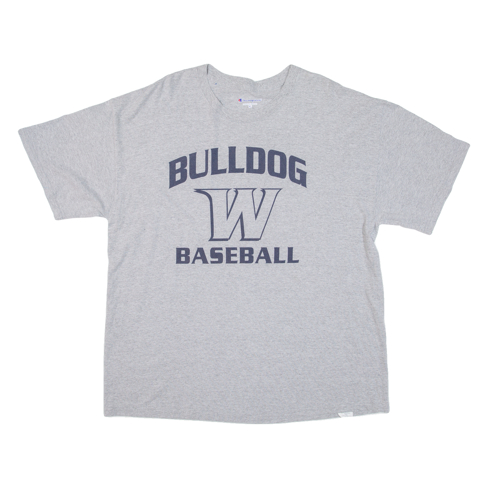 CHAMPION Bulldog Baseball Mens T-Shirt Grey USA XL Refurbished - N/A refurbished available on Cerqular