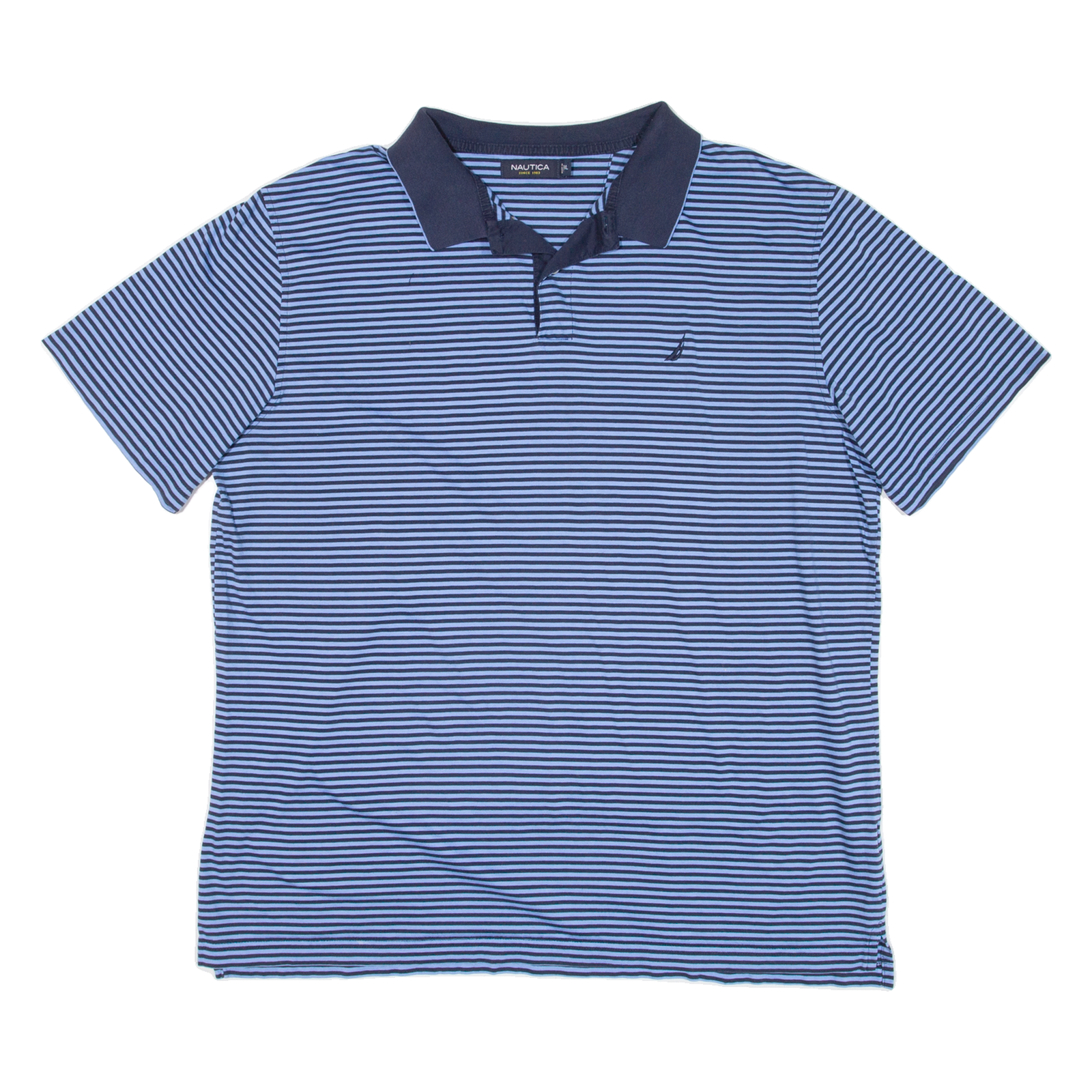NAUTICA Mens Polo Shirt Blue Striped 2XL Refurbished - N/A refurbished available on Cerqular