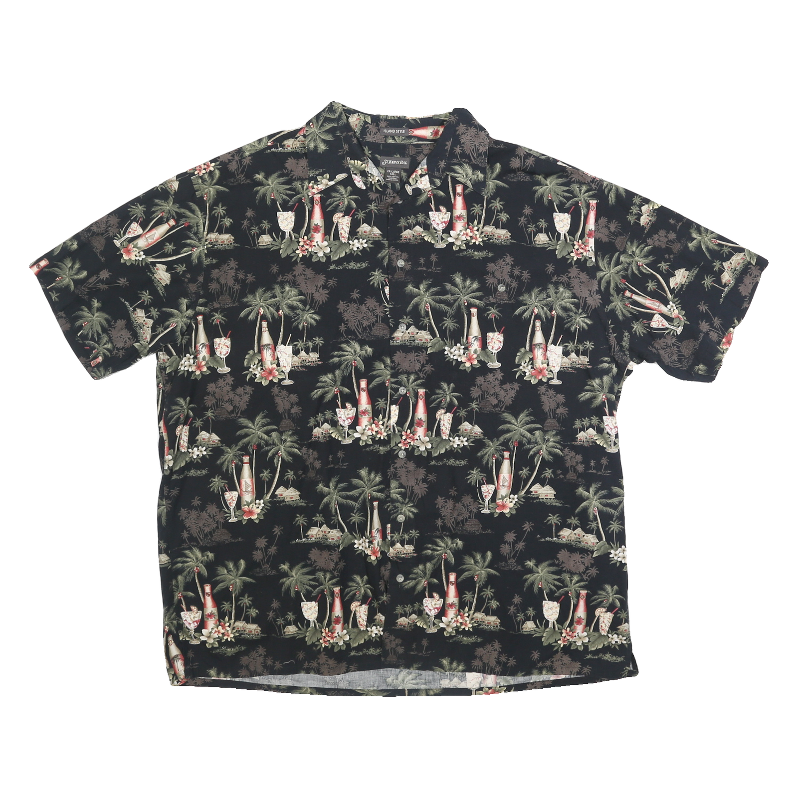 Buy ST JOHNS BAY Mens Black Cotton 2XL Hawaiian Shirt Tropical Print Relaxed Fit Refurbished - $15.59 ST JOHNS BAY Mens Black Cotton 2XL Hawaiian Shirt Tropical Print Relaxed Fit Refurbished - N/A refurbished available on Cerqular