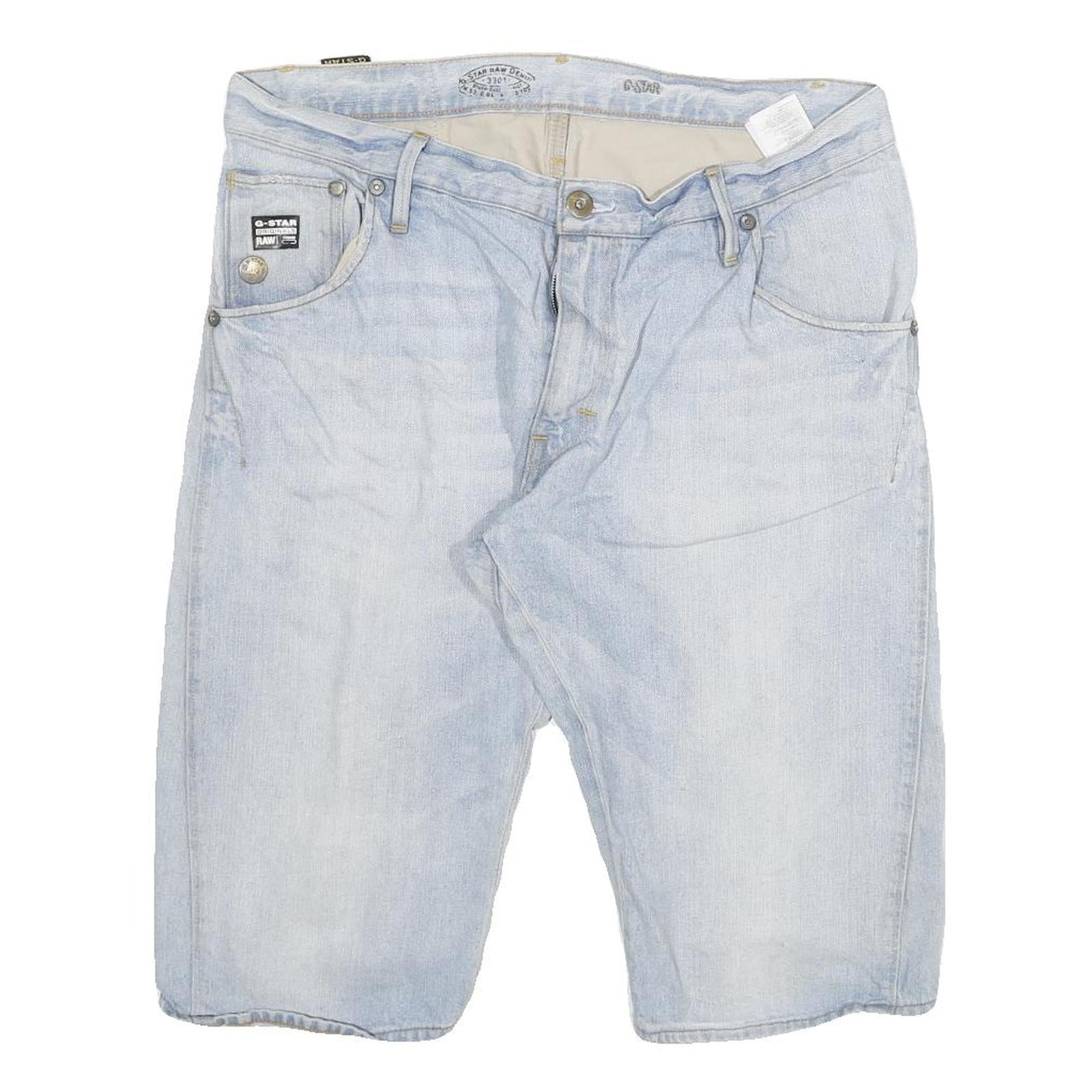G-STAR Mens Denim Blue Casual Shorts 2XL W36 Cotton Blend Comfortable Fit Refurbished - N/A refurbished available on Cerqular