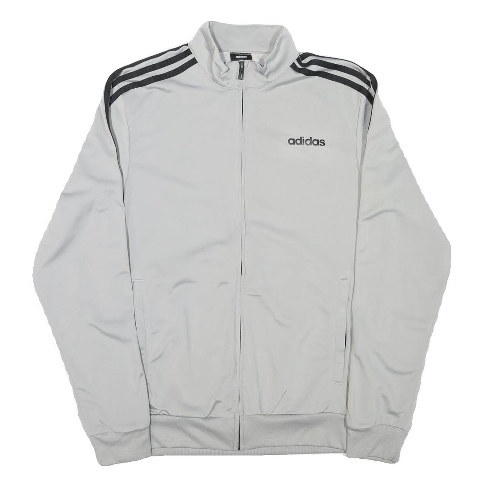 ADIDAS Mens Grey & Black Track Jacket S Polyester Blend Zip Athletic Casual Refurbished - N/A refurbished available on Cerqular