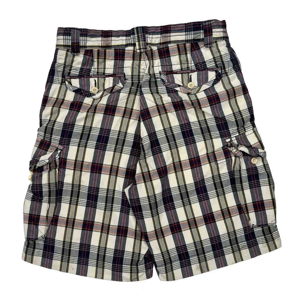Unbranded Checked Cargo Shorts - 34W 11L Multicoloured Cotton Refurbished - Thrifted (note: this is a term often used to describe second- refurbished available on Cerqular