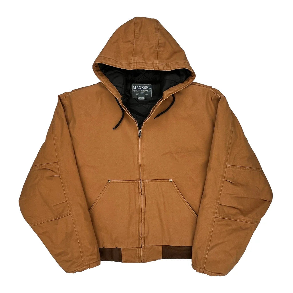 Workwear Maxxsel Jacket - 2XL Brown Cotton Refurbished - Thrifted (note: this is a term often used to describe second- refurbished available on Cerqular