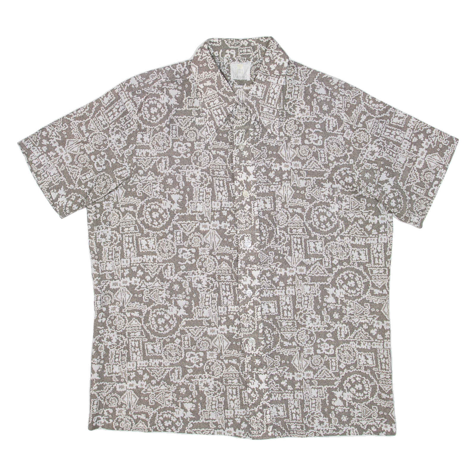 HAWAI Mens Shirt Beige Crazy Pattern L Refurbished - N/A refurbished available on Cerqular