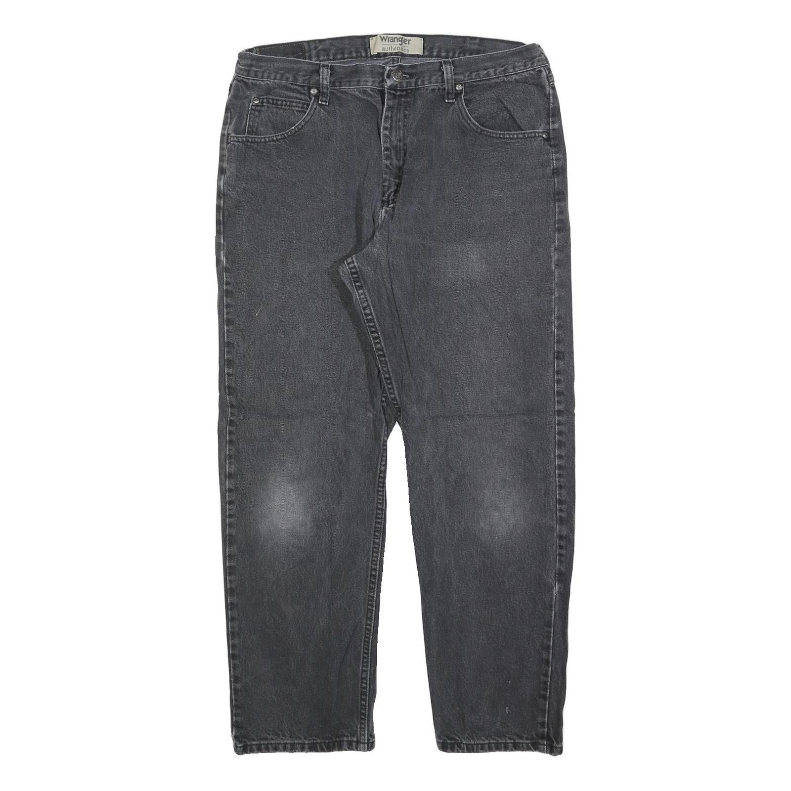 WRANGLER Mens Regular Fit Black Denim Jeans W36 L30 Classic Cotton Blend Zip Refurbished - N/A refurbished available on Cerqular