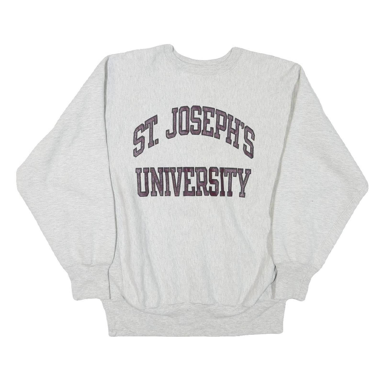 CHAMPION Mens Grey St Joseph's University Crew Neck XL Cotton Blend Sweatshirt Refurbished - N/A refurbished available on Cerqular