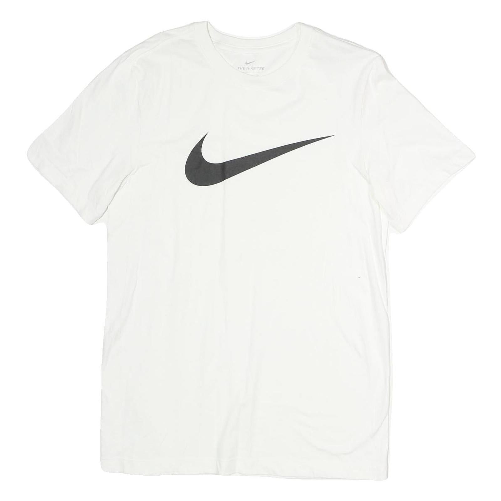 NIKE Mens White Swoosh T-Shirt S Short Sleeve Crew Neck Sports Casual Refurbished - N/A refurbished available on Cerqular