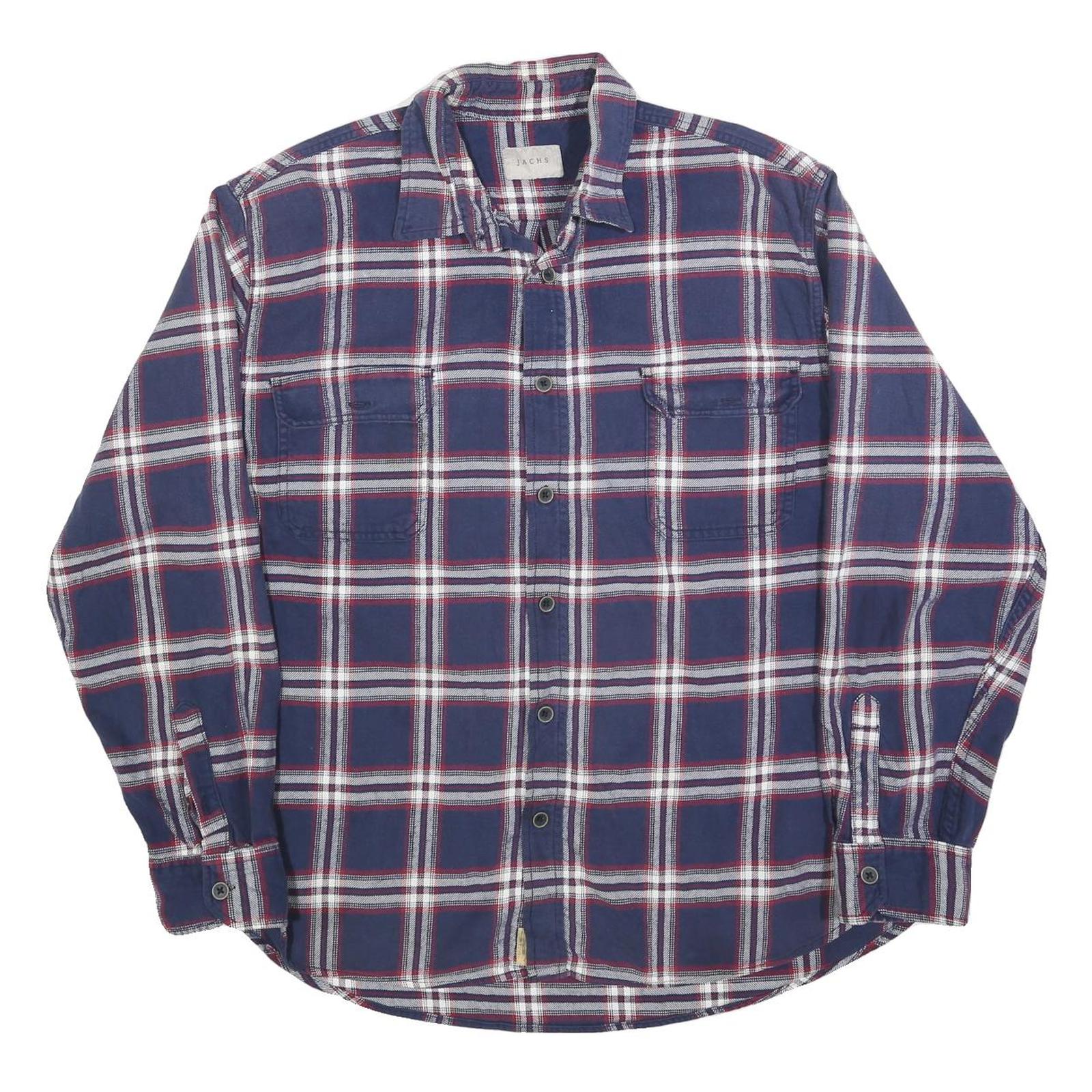 Buy JACHS Mens Blue & White Check Shirt 2XL Cotton Blend Long Sleeve Button Refurbished - $32.49 JACHS Mens Blue & White Check Shirt 2XL Cotton Blend Long Sleeve Button Refurbished - N/A refurbished available on Cerqular
