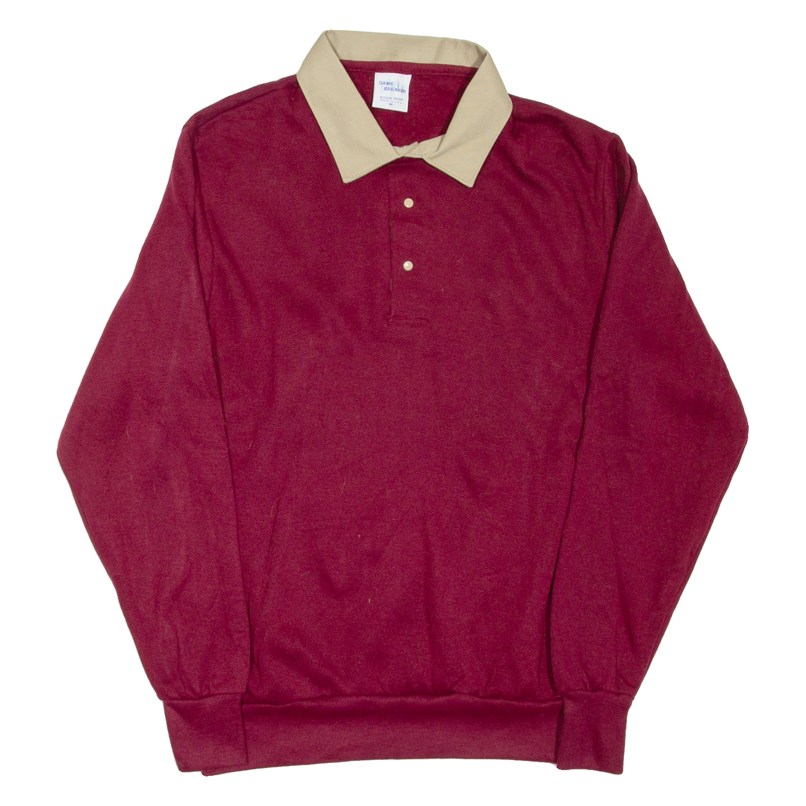 GAMEBREAKER Mens Sweatshirt Maroon Collared 90s M Refurbished - N/A refurbished available on Cerqular