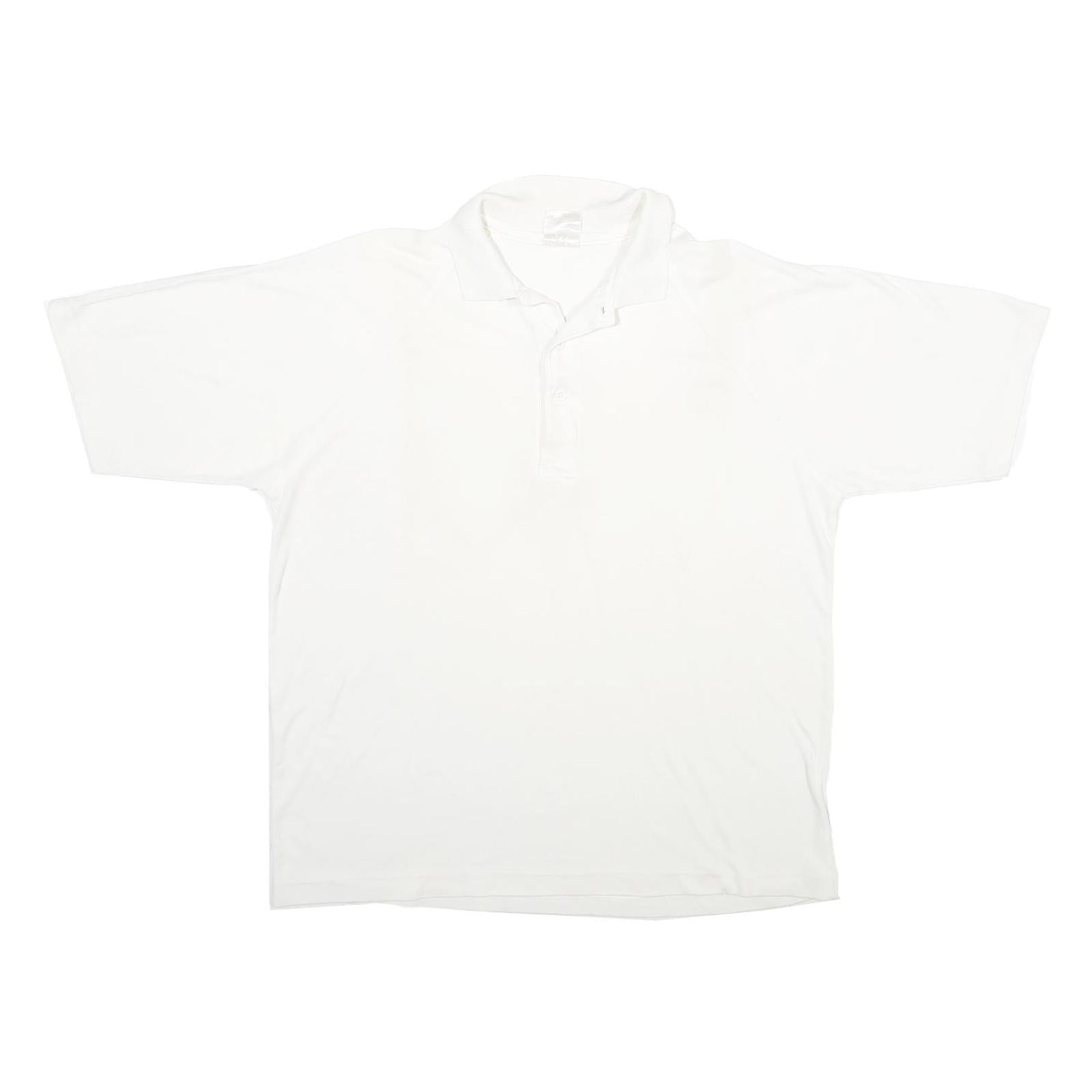 Mens White Short Sleeve Cotton Polo Shirt M Plain Basic Casual Refurbished - N/A refurbished available on Cerqular