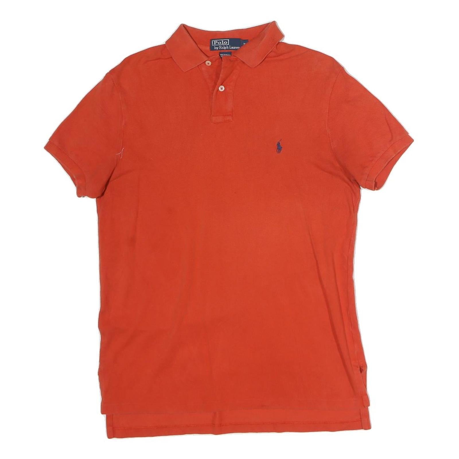 POLO RALPH LAUREN Mens Orange Cotton Short Sleeve Plain Polo Shirt M Classic Fit Refurbished - N/A refurbished available on Cerqular